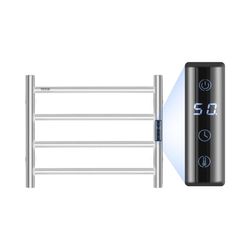 VEVOR CSS11-O-U-500500 Radiateur Sèche Électrique 4 Barres Porte Chauffant Mural, Chauffe-Serviettes à Température Réglable, Argent