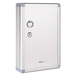 Amazon Basics Sleutelkast, voor 24 sleutels, afsluitbare box, rechthoekig, 6,1 x 21,59 x 31,75 cm, zilver