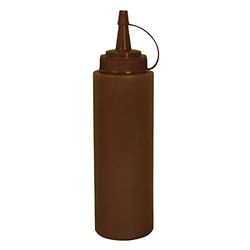 Vogue Squeeze Sauce Bottle with Nozzle Cap 994 ml/35 oz, Brown, Material: Polyethylene, Screw Top & Wide Neck for Easy Refill, Brown Sauce Squeeze Bottle, W835