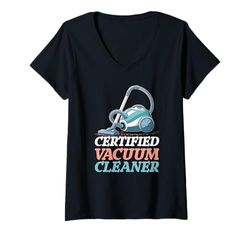 Donna Aspirapolvere certificato Fun Vacuum Cleaner Maglietta con Collo a V