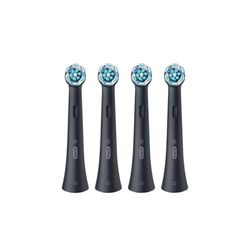 Oral-B iO Ultimate Clean - Testina per spazzolino elettrico, setole intrecciate e angolate, per una rimozione più profonda della placca, nero, 4 pezzi (confezione da 1)