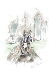 French Bulldog Gratitude Journal with notes and sketch area: Note your thoughts and sketch ideas