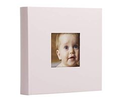 Pearhead Photo Album, Thoughtful Keepsake Gift for Baby, Christening, Or Baptism - 50 Pages, Gray with White Polka Dots