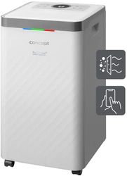 Concept OV2012 Luchtontvochtiger met luchtreiniger, 210 watt, touch-bediening, viervoudig filtersysteem, ionisatie, actieve koolfilter, stoffilter, timer, 4 bedrijfsmodi, bediening via app 45 dB