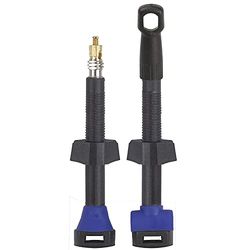 M-Wave Fahrradschlauch Auto Schrader Ventil 40 Mm Válvula sin cámara, Unisex, Negro Y Azul, Länge: 45 mm