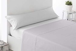 Miracle Home Lençol de cima 270 x 203, algodão 50% poliéster, cru, cama 135
