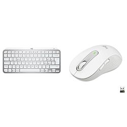 Logitech MX Keys Mini Tastiera Illuminata Wireless, Minimal, Compatta, Bluetooth, Retroilluminata & Signature M650 L Mouse wireless - Per mani grandi, Durata Batteria 2 anni