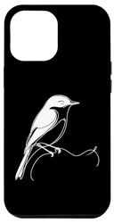 Custodia per iPhone 13 Pro Max Line Art - Pigliamosche dai lati olivicologo e uccello