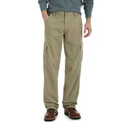 Wrangler Men's Authentics Classic Cargo Pant, British Khaki Twill, 35W x 30L