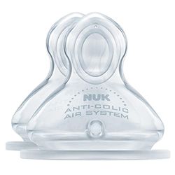 NUK - 2 tetinas First Choice, tamanho 1 (0-6 meses), piercing Lait M