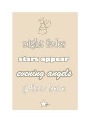Feel Good Art-Tela a bordo alto per Nursery Night Fades, stelle, sera Angels raccogliere qui, formato A3, colore: beige