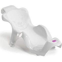 OKBABY Buddy - ergonomische badsteun met antislip rubberen zitvlak - voor baby's van 0 tot 8 maanden (8 kg) - wit