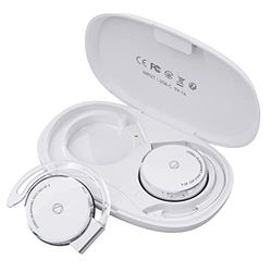 Bluetooth Clip Hoofdtelefoon Sport V5.2, Draadloze Hoofdtelefoon Bluetooth Oortelefoon On-Ear met Ademhalingslicht, Headset Bluetooth met 4 Microfoon, Comfort Fit Oorhaak Hoofdtelefoon (WITE)