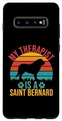 Coque pour Galaxy S10+ Saint Bernard Mon thérapeute est un Saint Bernard