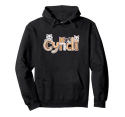 Cyndi Cat Trees - Personalized Cute Name Word Art Pullover Hoodie