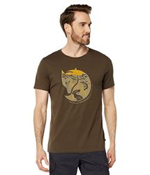 Fjällräven Arctic Fox T-shirt, Maglietta Uomo, Verde Oliva Scuro, S