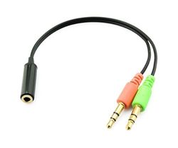 Adapterkabel - 3,5 mm uttag för hörlurar och mikrofon, h/m, möjliggör ljudanslutning, kompakt och hållbar.