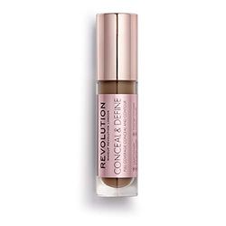 Revolution Conceal & Define Concealer, Correttore per Makeup Viso Leggero, Copertura Totale a Lunga Durata, C16, 4g