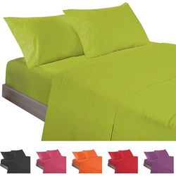 ECOMMERC3 Beddengoedset, 3-delig, voor bedden met 105 cm, gemaakt in Spanje, beddengoed met hoeslaken, dekbedovertrek en 1 kussensloop, pistachekleur, extra zacht en licht