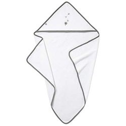 Babycalin Capa de baño orgánica bordada juvenil crece y gris orgánico/blanco