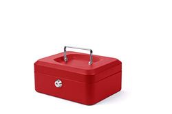 Pavo Premium geldcassette, cilinderslot met 2 sleutels 8" rood