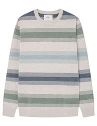 SPRINGFIELD Men's Patterned coloured striped jumper Polo Sweater, GREEN, M