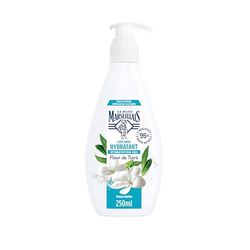 Le Petit Marseillais - Lait Soin Hydratant (Flacon-Pompe de 250 Ml) – Lait Corps pour Peaux Sèches – Lait Corporel Hydratation 48H à la Fleur de Tiaré