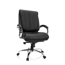 hjh OFFICE 729437 Fauteuil de Direction XXL H 100 Similicuir Noir, Fauteuil de Bureau Ergonomique, Charge maximale 180 kg, rembourré