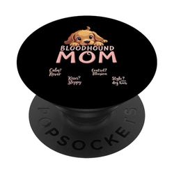 Divertido Bloodhound Mamá Perro Bloodhound Mamá Humor Cita PopSockets PopGrip Adhesivo