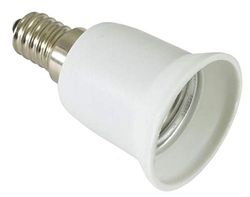 OmniaLaser OL-E14E27 - Adaptador conversor E14 para E27, plástico, 40 W, cor branca