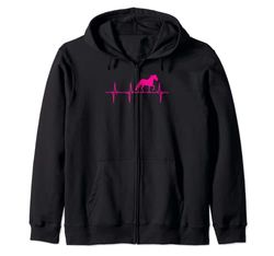 Horse Girls - Horse Heartbeat Horse Lover Zip Hoodie