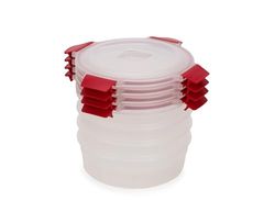 Joseph Joseph Nest Lock Round 4-Piece Food Storage Container Set, Space-Saving, Airtight Leakproof Lids, BPA-Free, 1L