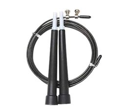 FSSJR17N SPEED JUMP ROPE CORDA DA SALTO REGOLABILE IN ACCIAIO | CROSSFIT FITNESS BOXE (Nero)