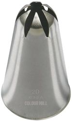 Colour Mill Piping Tip 2D M Drop Flower, Beccucci Grandi, Bocchette Decorative Riutilizzabile Sac a Poche Professionali per Decorare Torte, Dolci, Cupcake e Pasticceria, 2D M Drop Flower