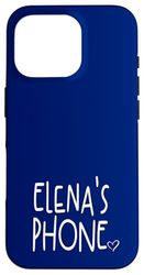 Elena's Phone Elena Nome Personalizzato Bianco Blu Custodia per iPhone 16 Pro