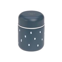 LÄSSIG Baby Kinderen Thermo Warmhoudbox Brei Snacks Lekvrij Roestvrij Staal 350 ml/Food Jar Happy Prints Midnight Blue