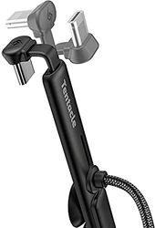 topp Gaming "Tentacle" – vinklad och flexibel laddningskabel för smartphones med USB-C-port, svart