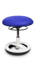 Topstar SU83BR0 kruk Sitness Bobby voor kinderen, standvoetring aluminium wit gelakt, stoffen bekleding blauw