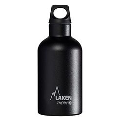 Laken Futura garrafa térmica aço inoxidável 18/8 e parede dupla a vácuo, unissexo adulto, preto, 350 ml