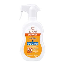 Ecran Denenes - Latte protettivo solare FPS 50+ per bambini spray, 80 minuti di protezione UVB, UVA e IR-A, con estratto di cotone e vitamina E, formula con VitEox 80, tutti i tipi di pelle - 270 ml