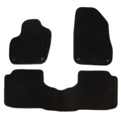 DBS 1765666 Tapetes de carro - personalizados - tapetes de carro - 3 unidades. - Antiderrapante - Moqueta em preto 1000 g/m² - Aparência de veludo - modelo Luxe