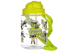 Puckator Bouteille (Gourde) Enfant 450ml avec Paille & Cordon Shaun Le Mouton