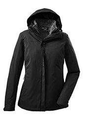 Killtec Chaqueta funcional 3 en 1 para mujer con capucha desmontable y chaqueta de forro polar con cremallera, color negro, 36, 37948-000