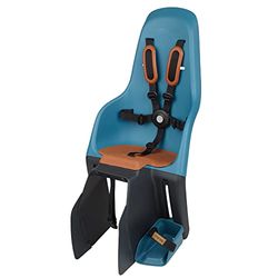 MINIA for Carrier 8405700004 - Rear bicycle child seat assembled on the luggage carrier, recommended age of 9 months to 6 years and maximum weight of 22kg in blue.