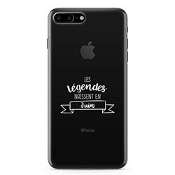 Zokko iPhone 7 Plus Plus fodral "The Legends Are Born In June - iPhone 7 Plus Plus storlek - mjukt genomskinligt bläck vitt