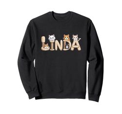 Linda Cat Trees - Personalized Cute Name Word Art Sweatshirt