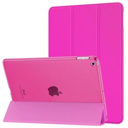 MoKo Case Fit 2018/2017 iPad 9.7 5th/6th Generation, Slim Lightweight Smart Shell Stand Cover with Translucent Frosted Back Protector Fit iPad 9.7 2018/2017, Auto Wake/Sleep, Pitaya Red