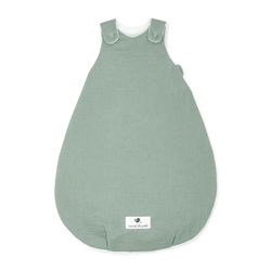 Julius Zöllner Babyslaapzak mousseline, warme vulling 2,5 TOG, wasbaar op 40 °C, Made in Germany, OEKO TEX Standard 100, groen, maat 50/56