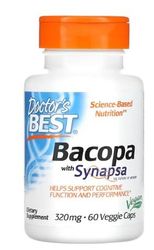 Doctor's Best Bacopa con Synapsa 320mg - Suplemento de Bacopa de Calidad, 60 Cápsulas Vegetales