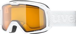 uvex Elemnt Lgl - Masque de Ski pour Hommes et Femmes - à Contraste Accentué - Champ de Vision Élargi et Anti-Buée - White/lasergold Lite-Clear - One Size